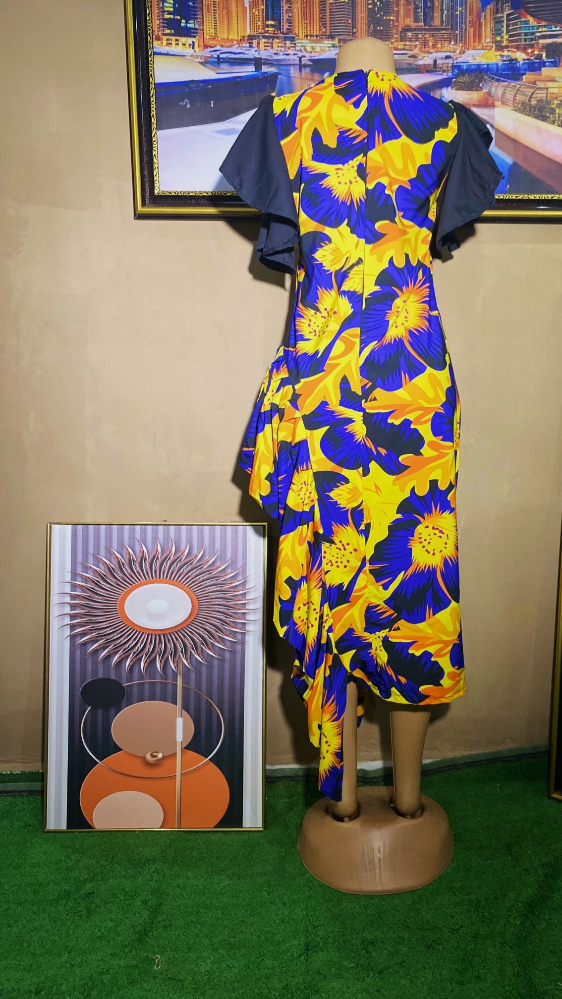 long gown with flare sleeve (0101)