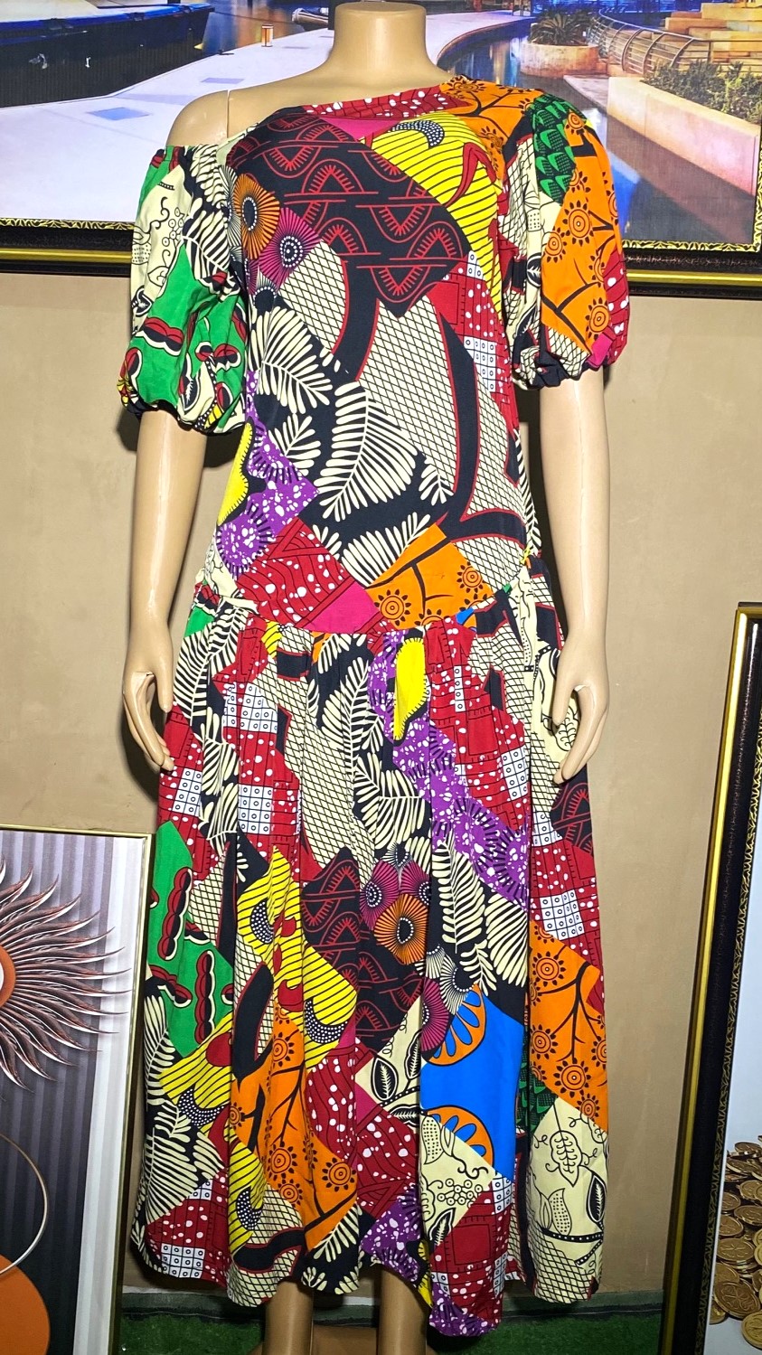 Straight pleated gown(0104)