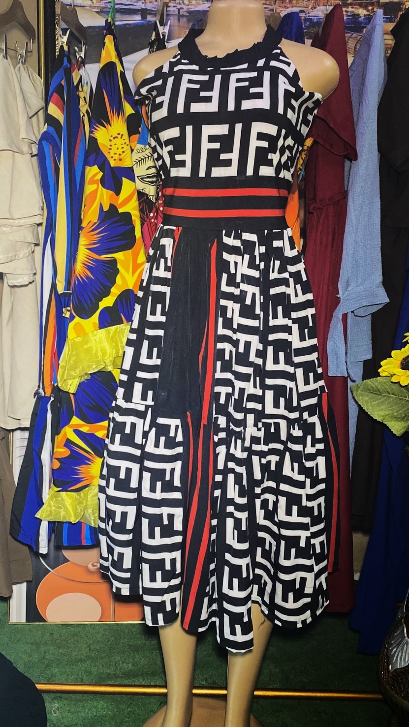 Caribbean gown with turtle neck(0085) 