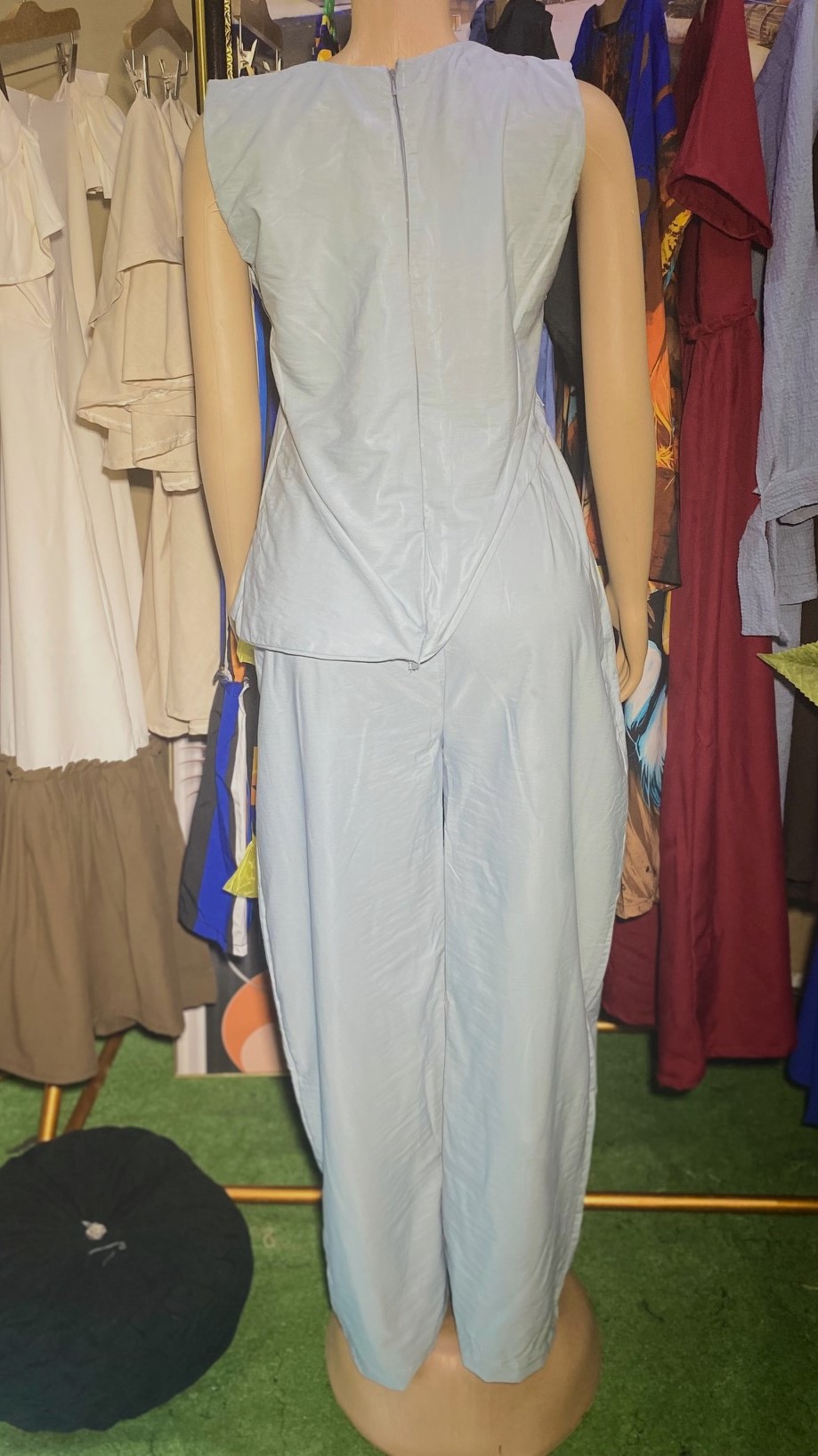 grey armless top and trouser(0134)