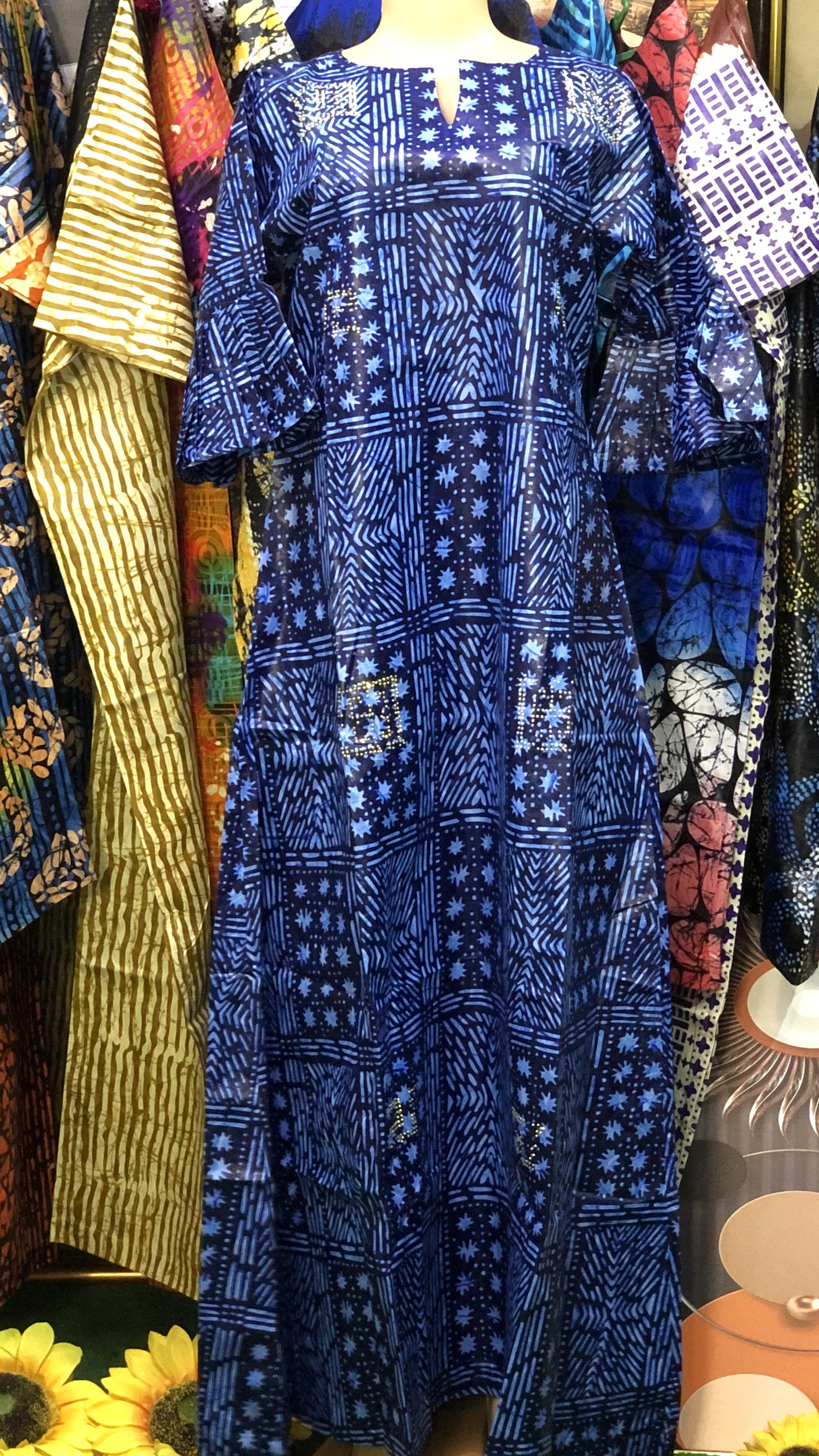 Straight boubou gown with stone(0072)