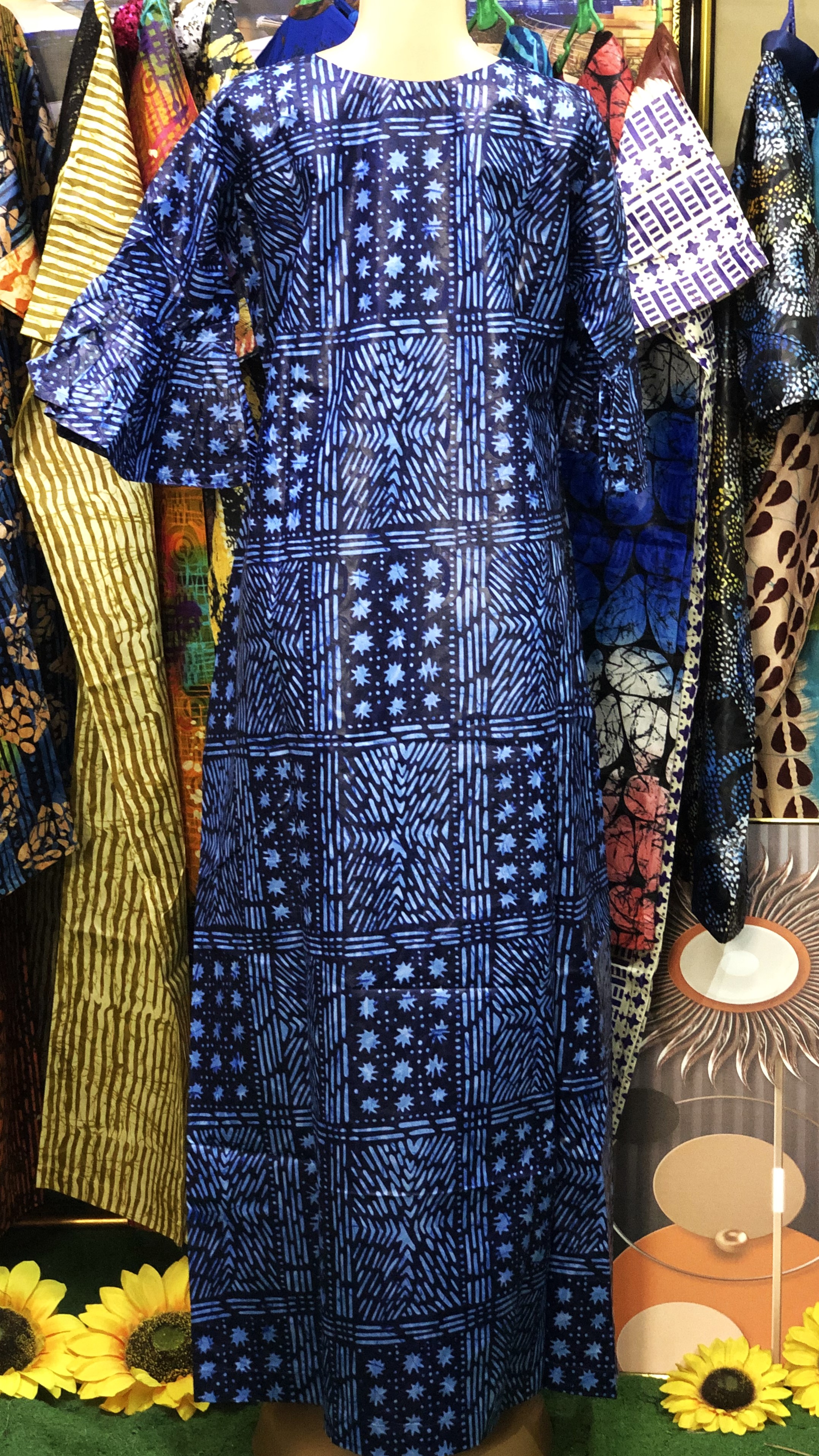 Straight boubou gown with stone(0072)