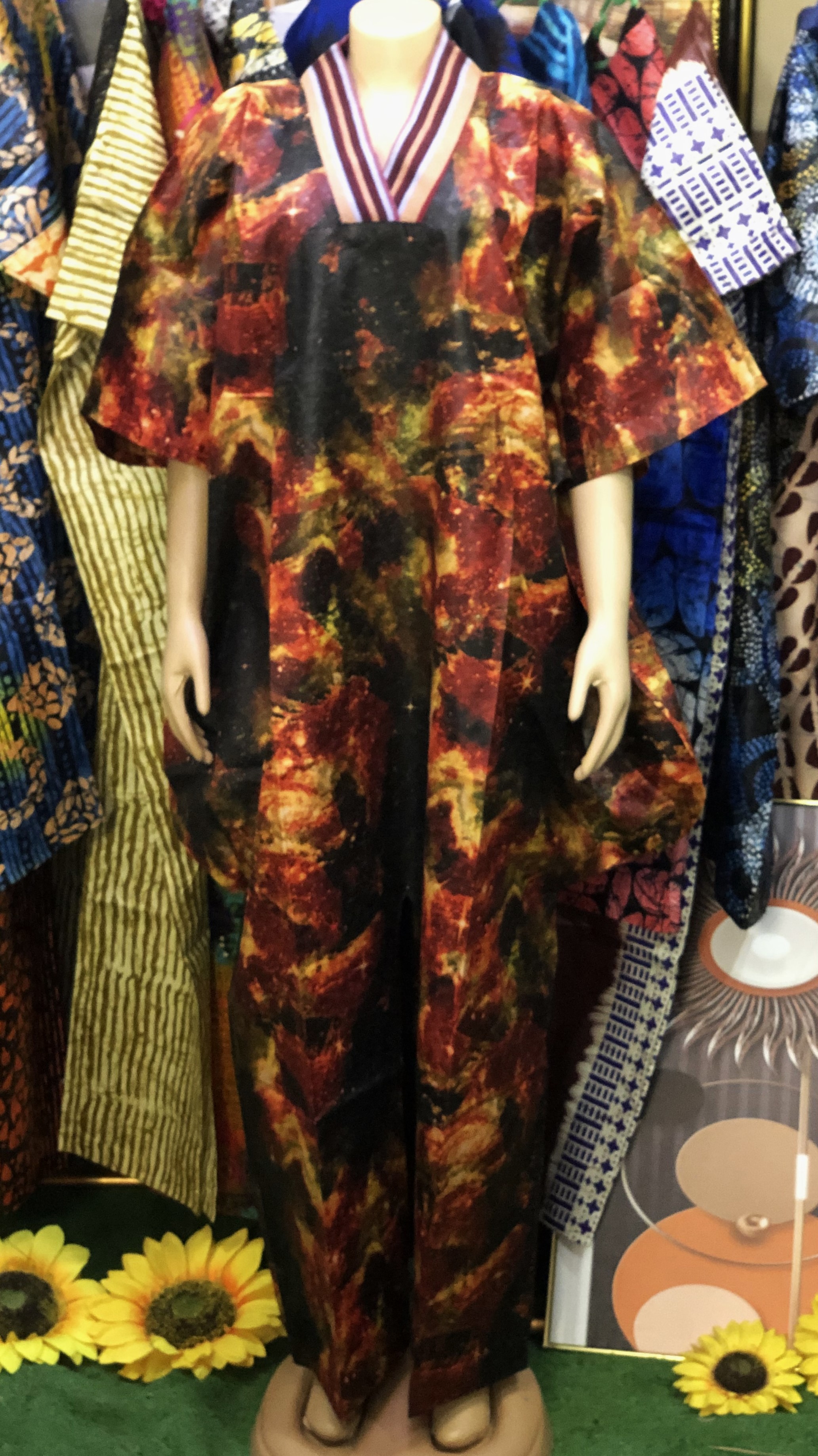 classic Boubou with Aso Oke collar(0074)