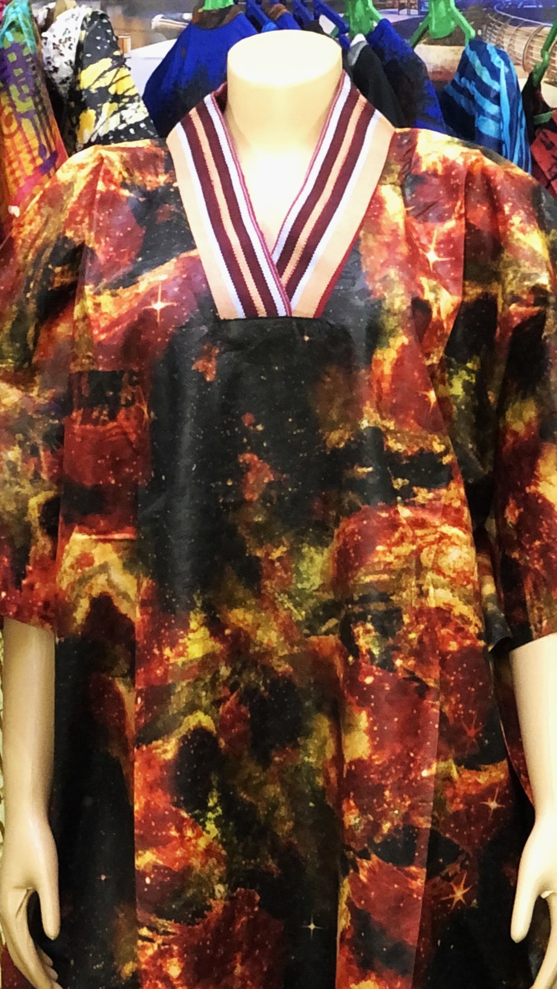 classic Boubou with Aso Oke collar(0074)