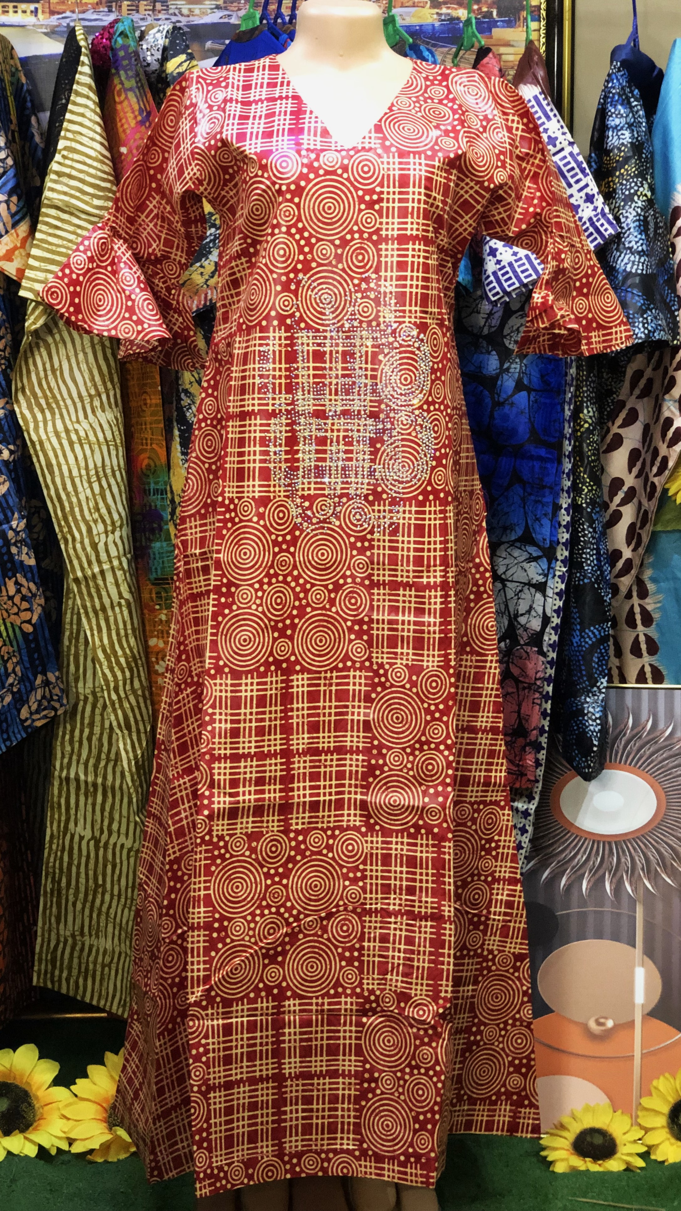 A-shape gown with stone(0076)