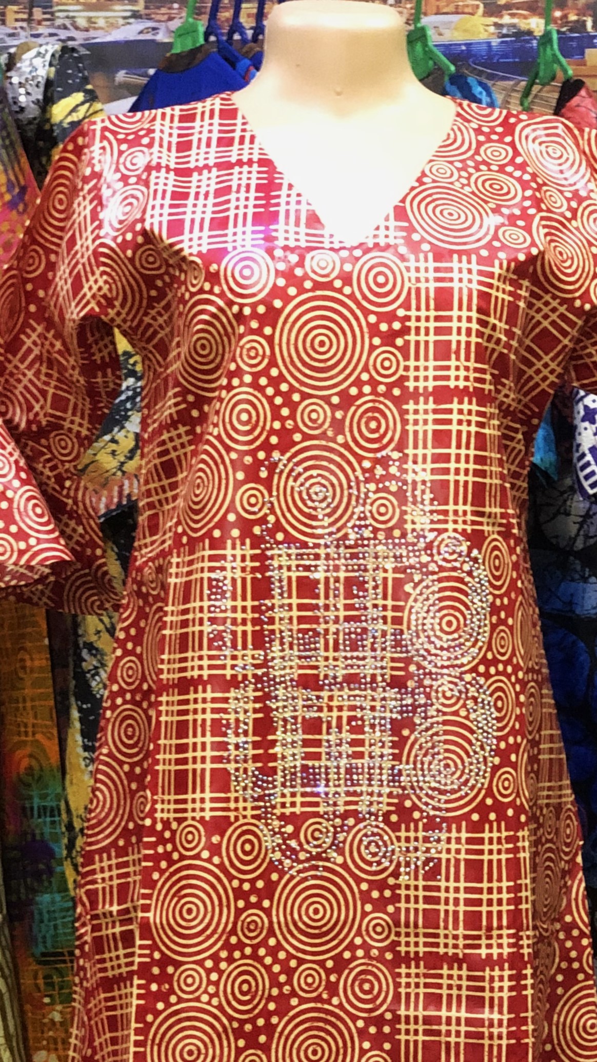 A-shape gown with stone(0076)