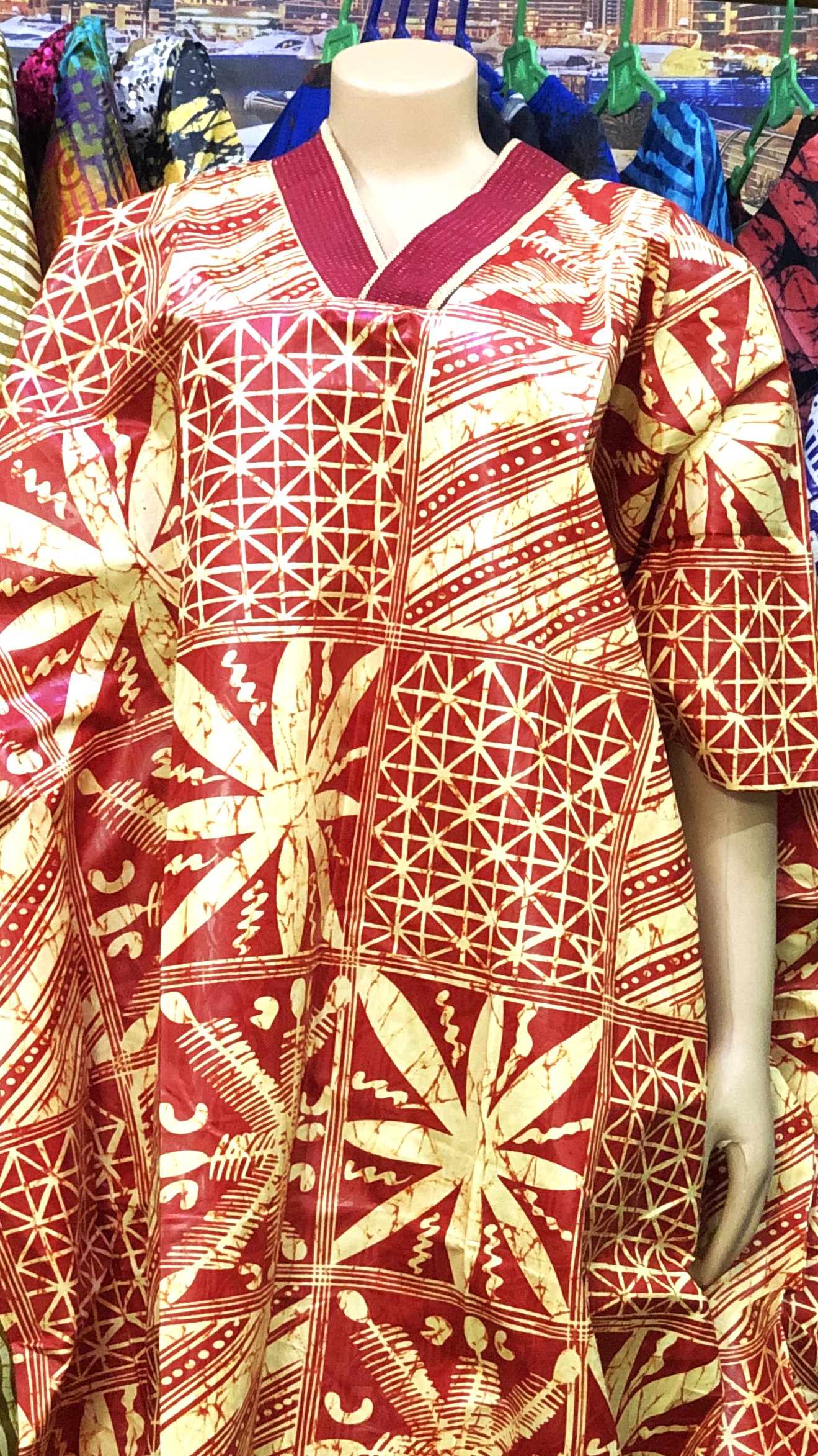Gown with Aso oke collar