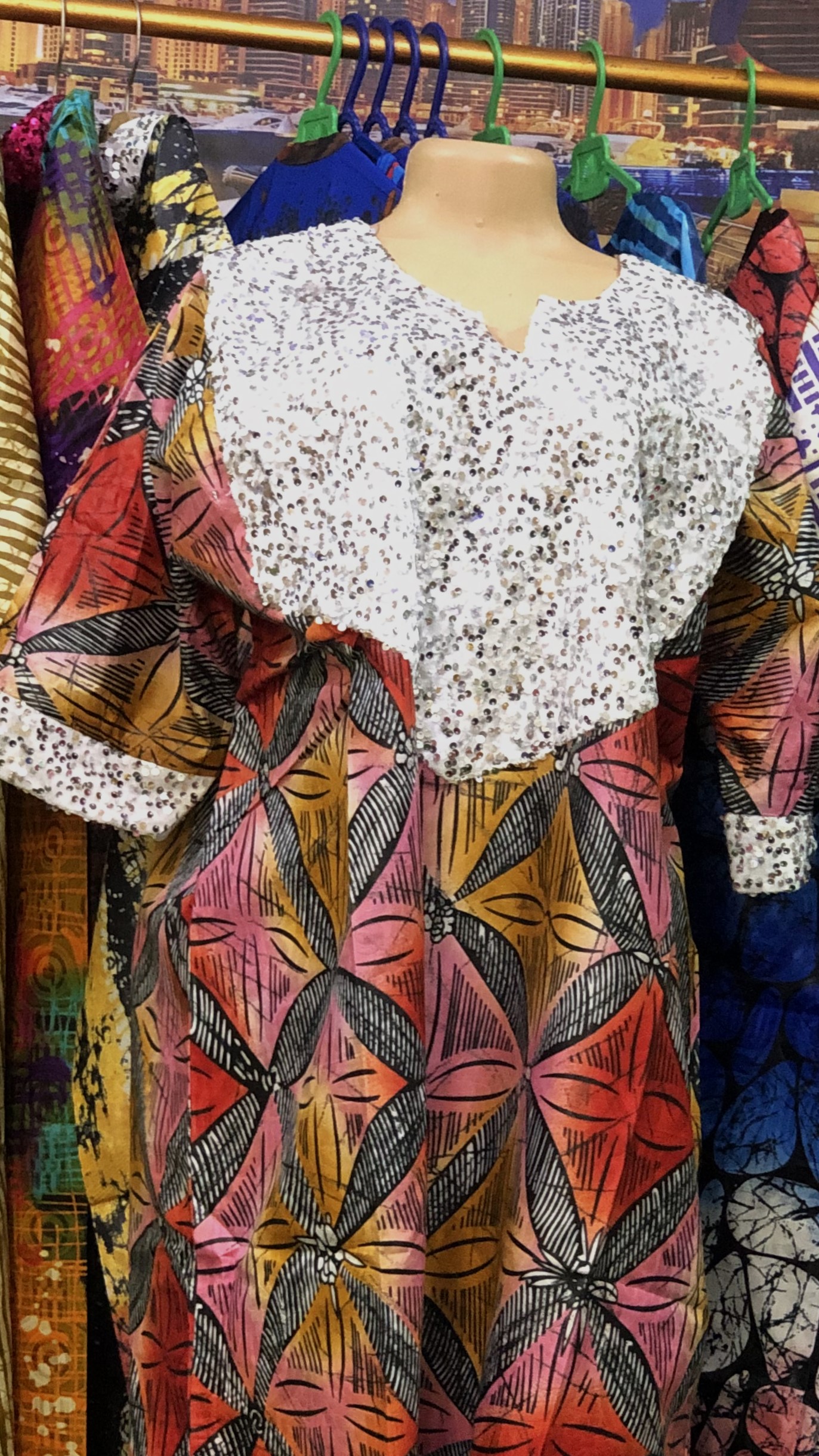 straight gown with sequence