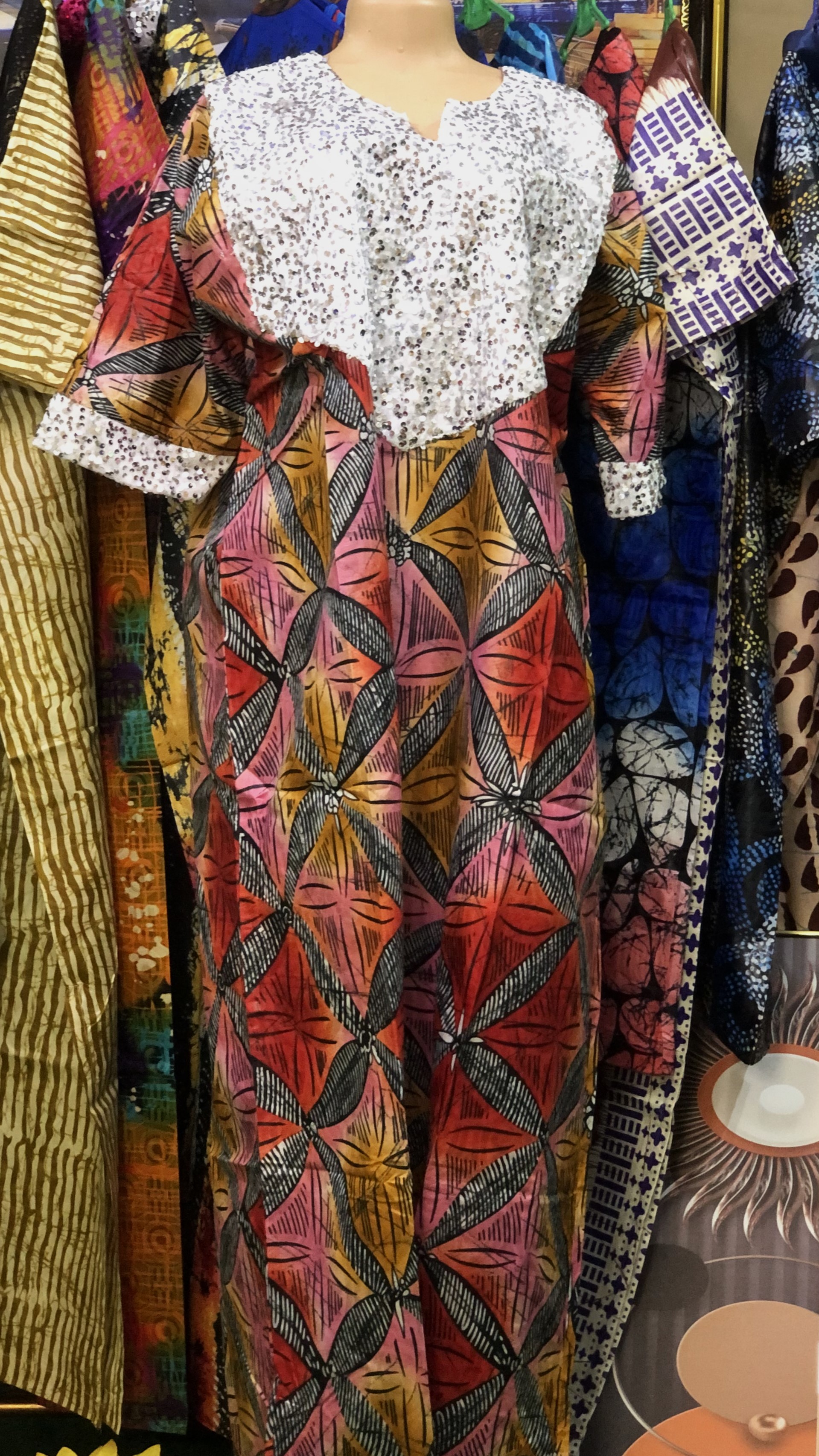 straight gown with sequence