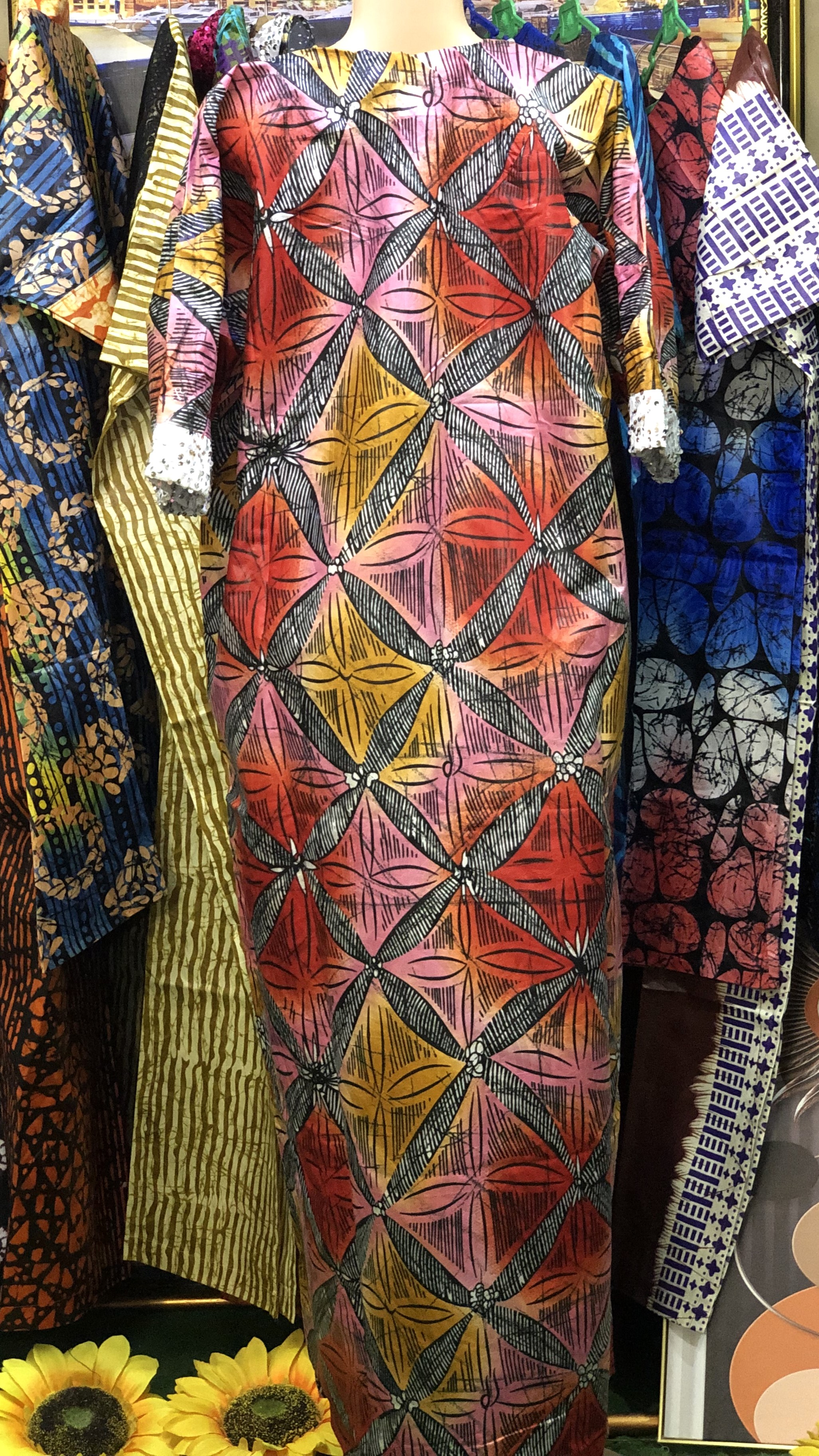 straight gown with sequence