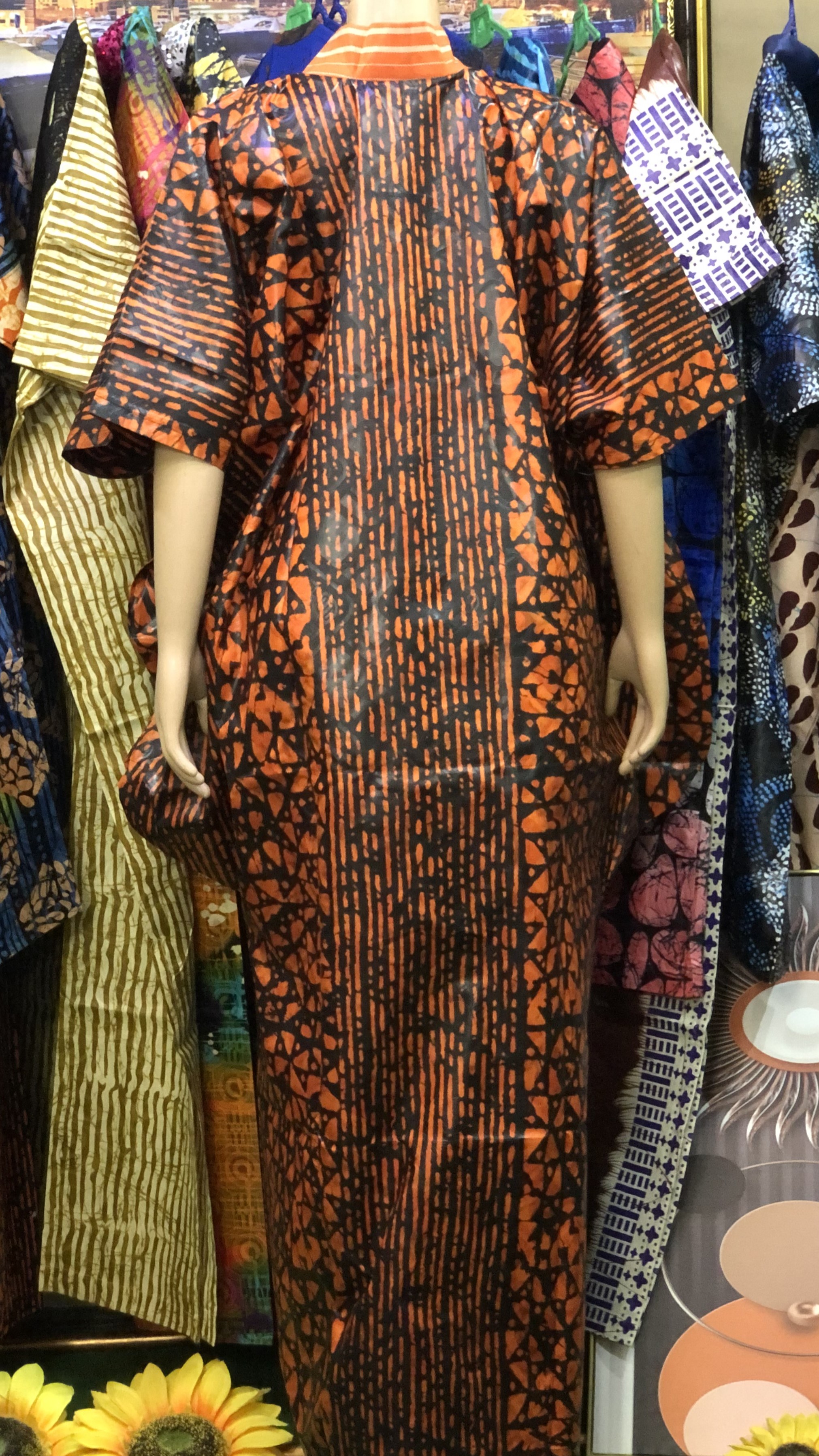 classic Boubou with Aso Oke collar(0093)