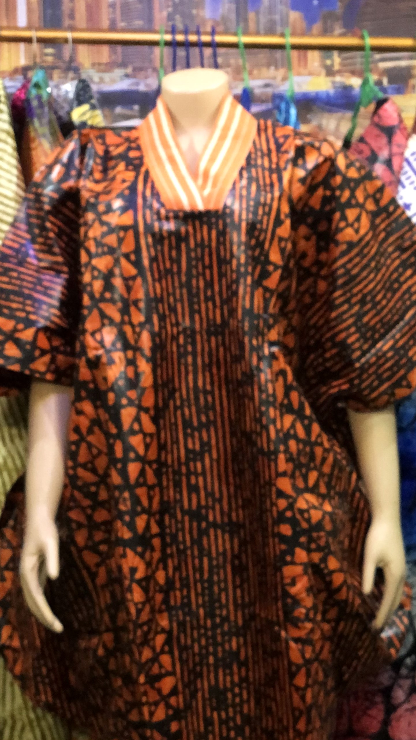 classic Boubou with Aso Oke collar(0093)