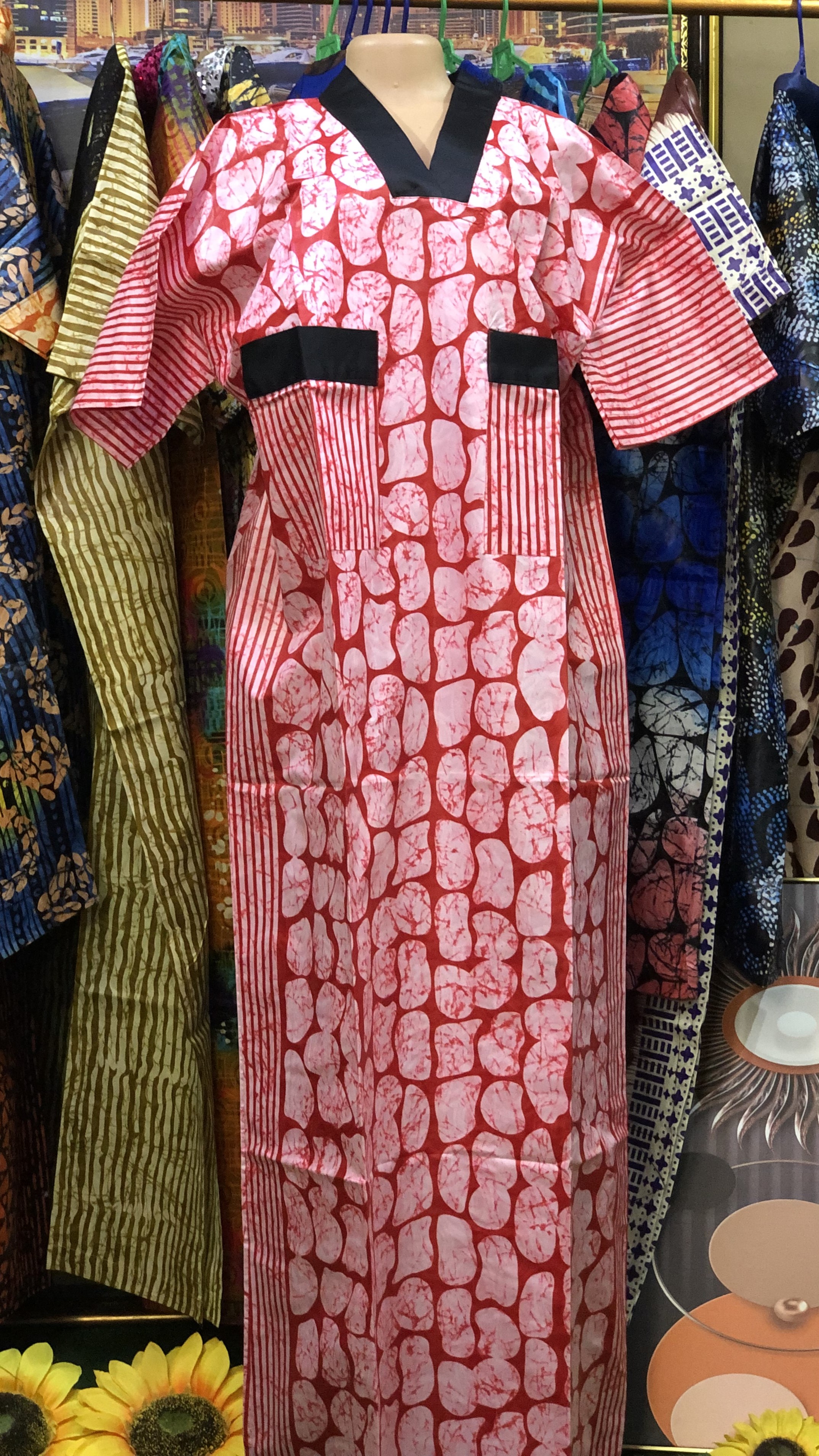 straight gown with front pocket(0095)