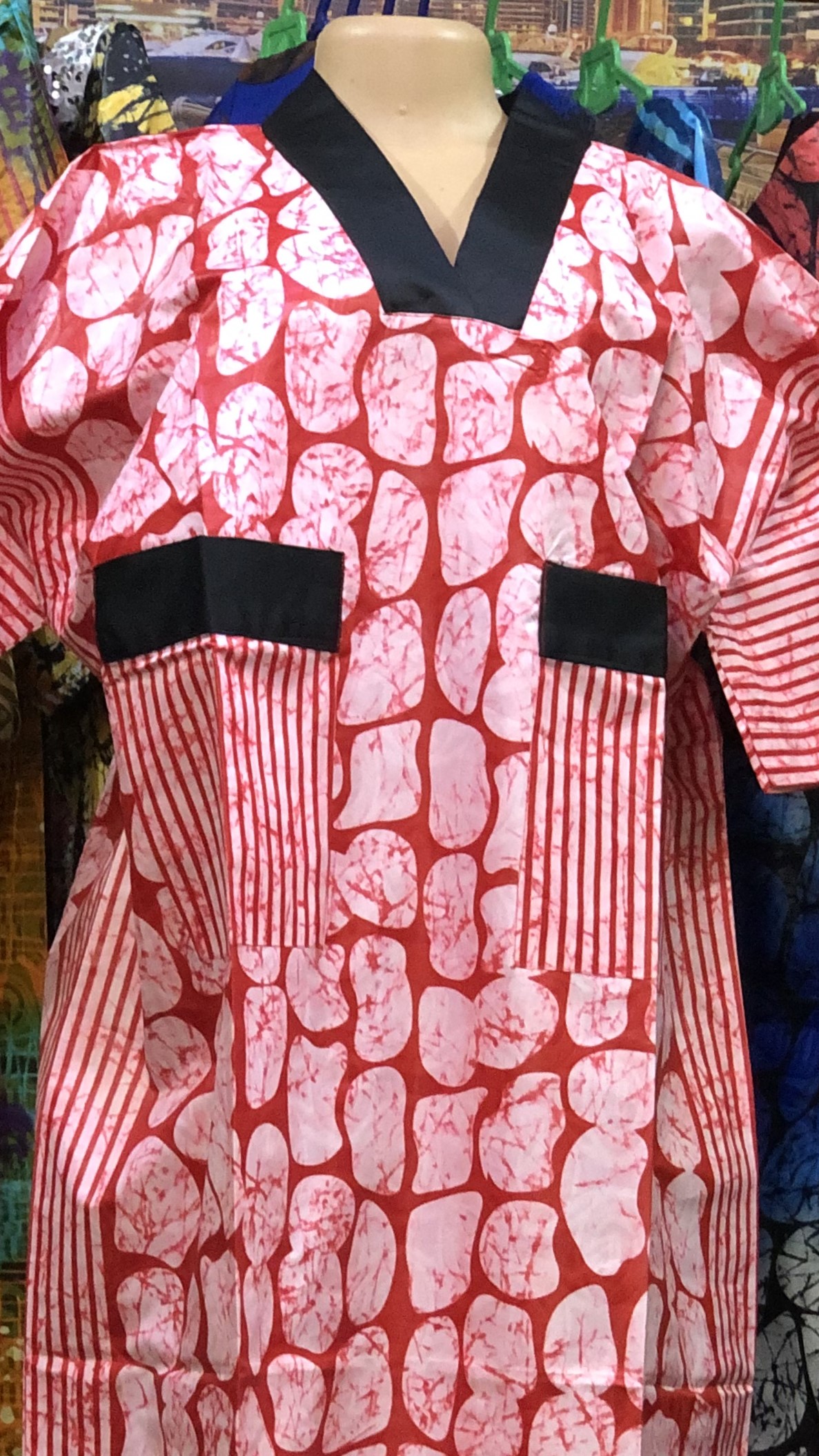 straight gown with front pocket(0095)