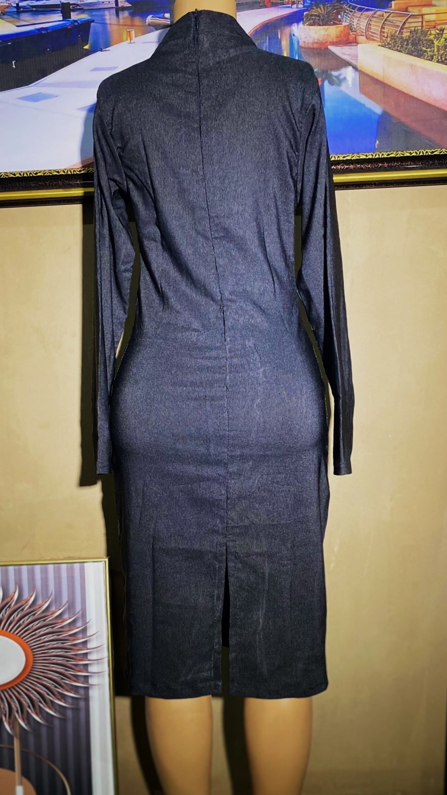 short gown with turtle neck collar(0120)