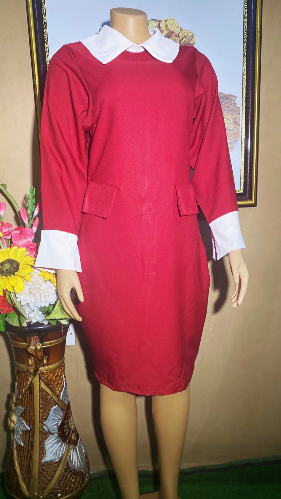 straight gown with collar(0131)