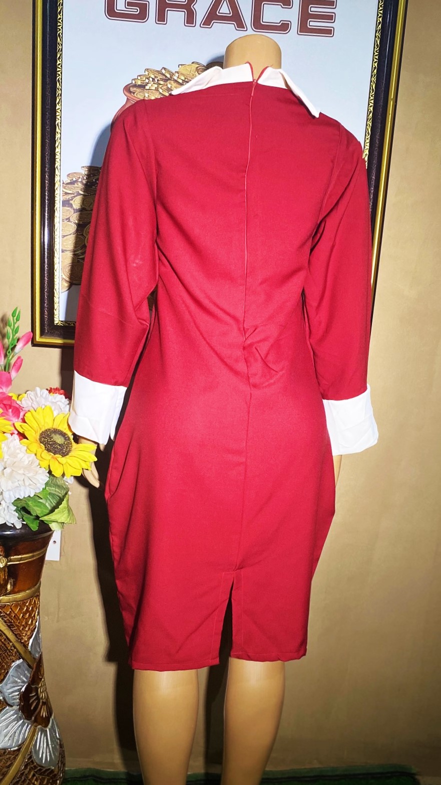 straight gown with collar(0131)