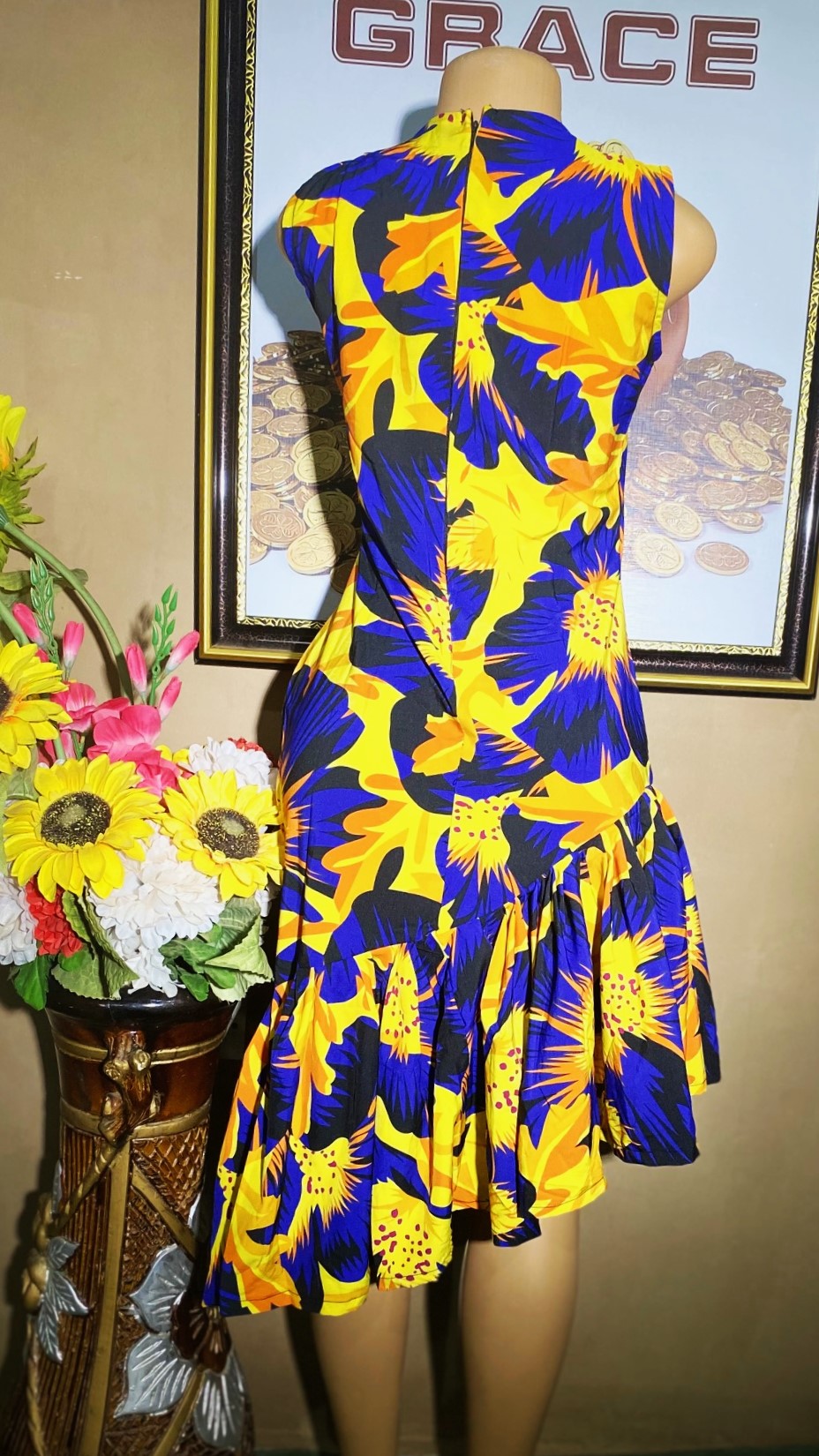 Armless pleated gown(0204)