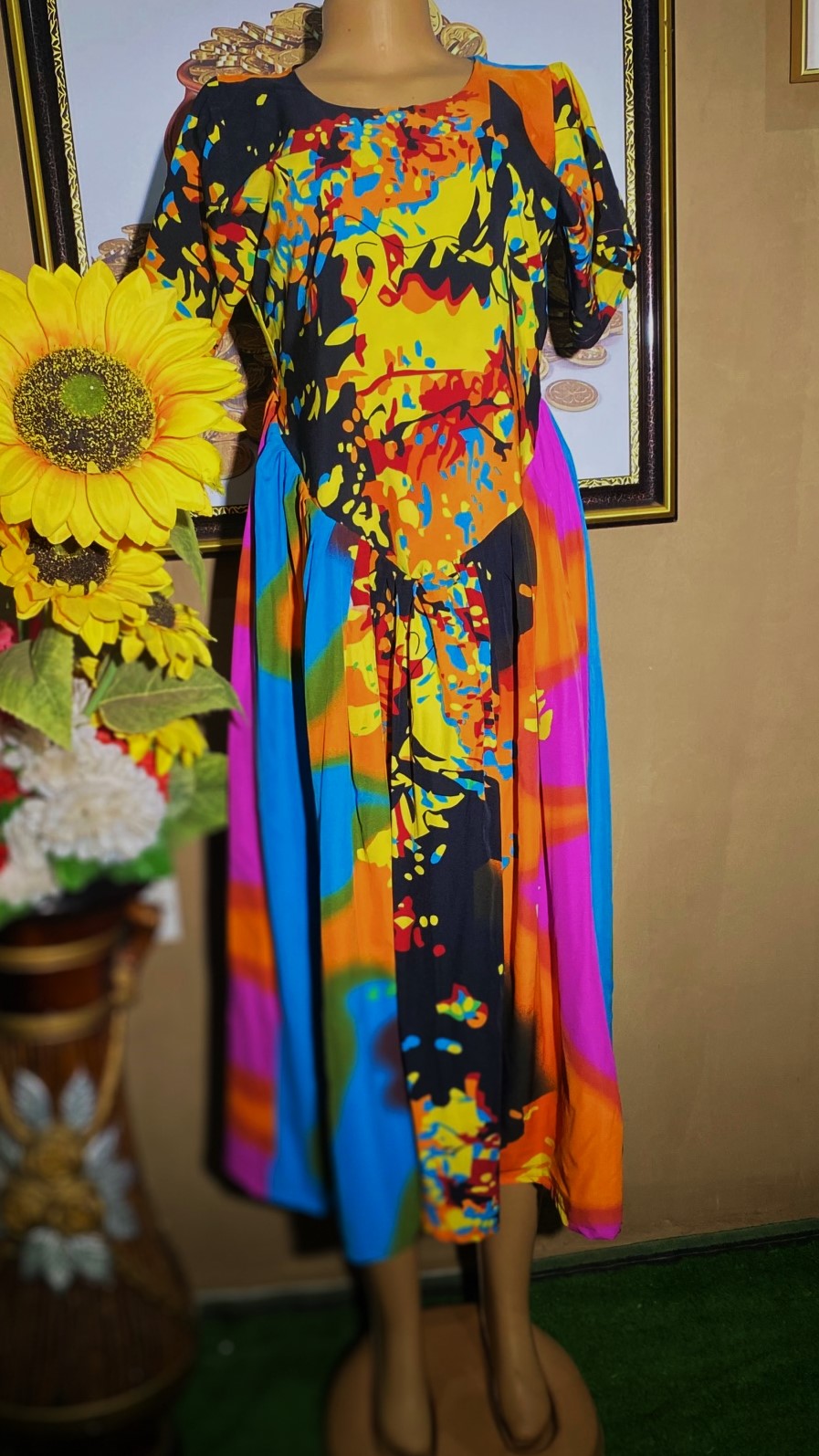 pleated 3/4 gown(0049)