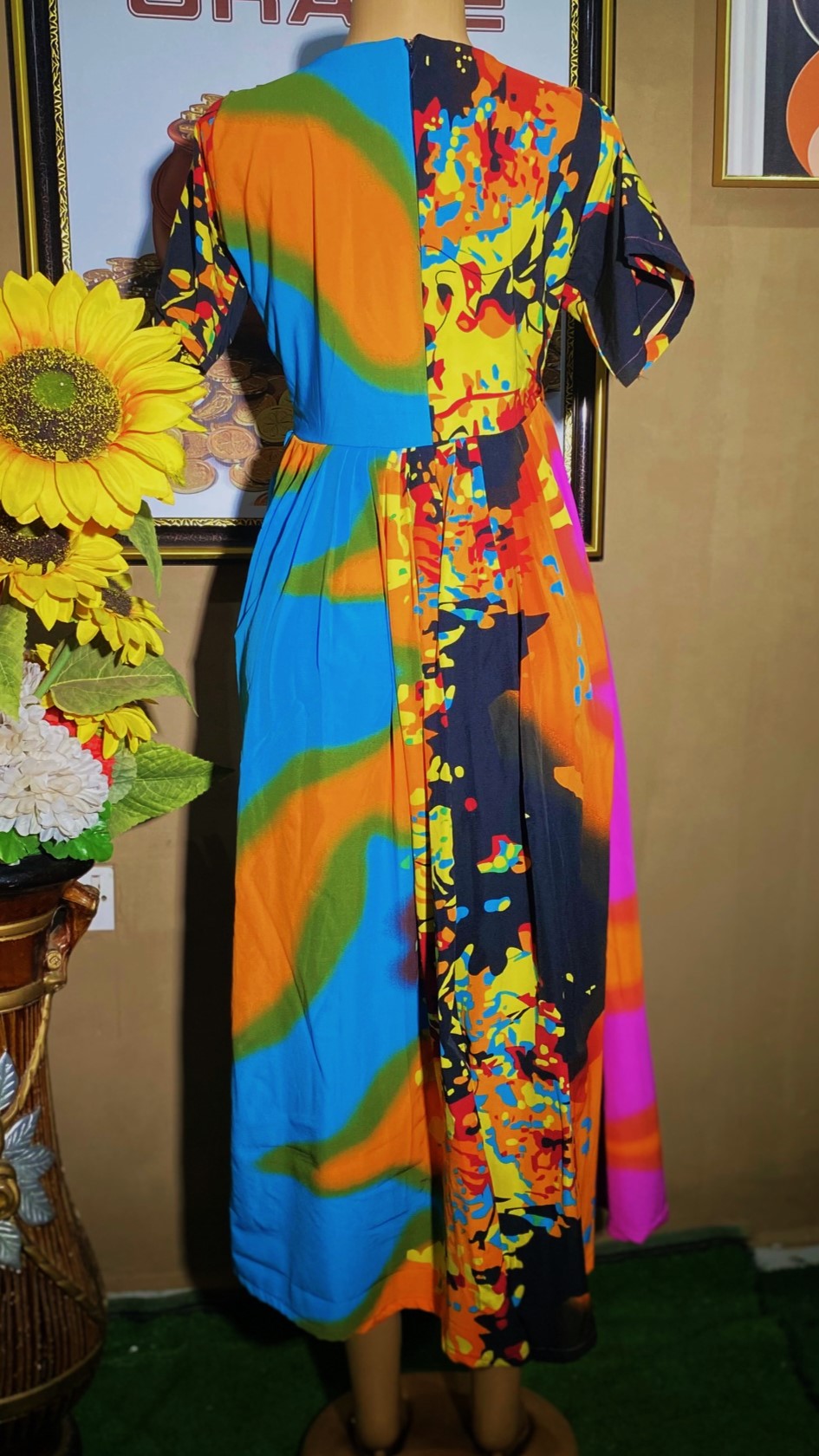 pleated 3/4 gown(0049)