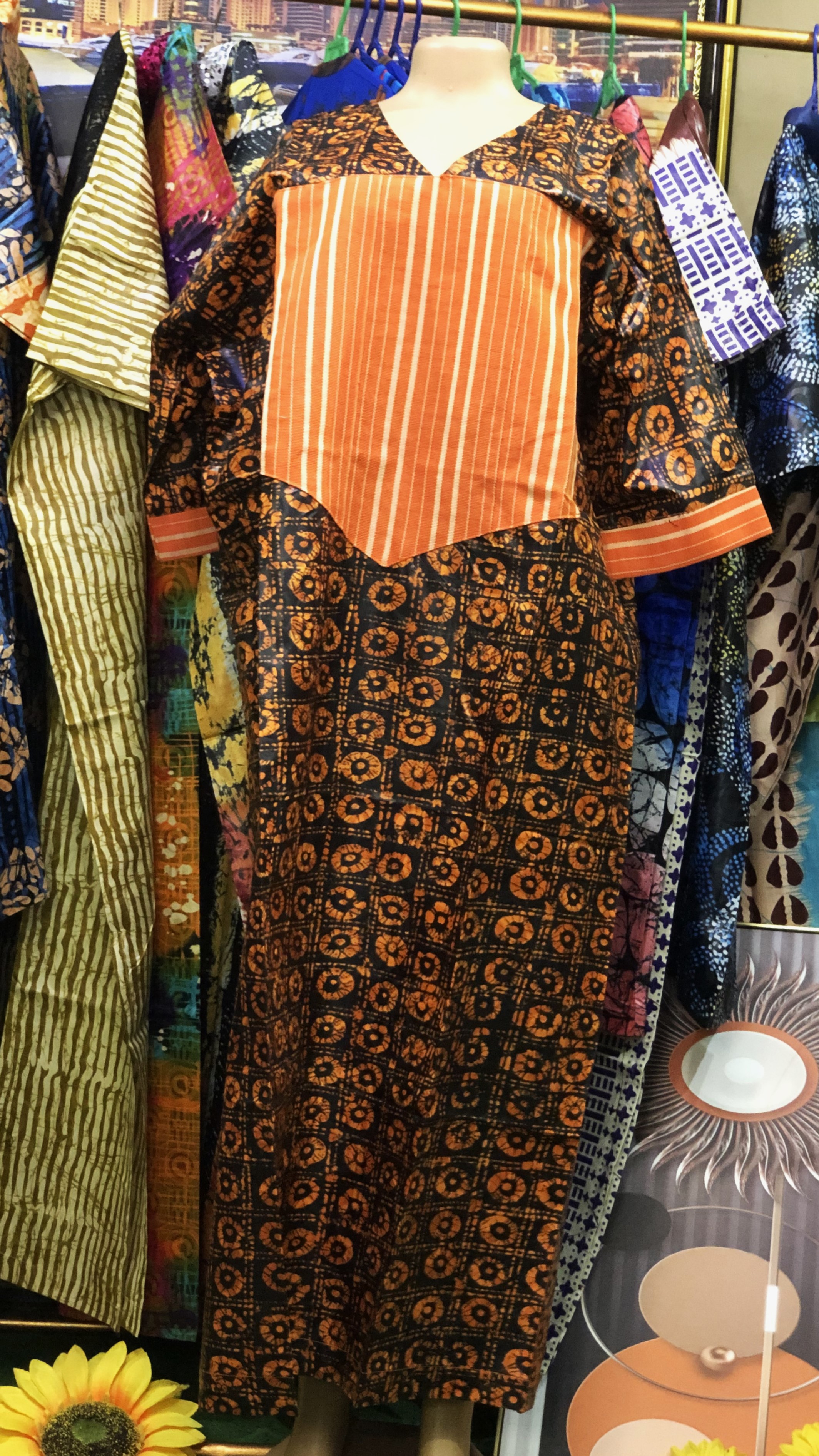 straight gown with Aso oke(0107)