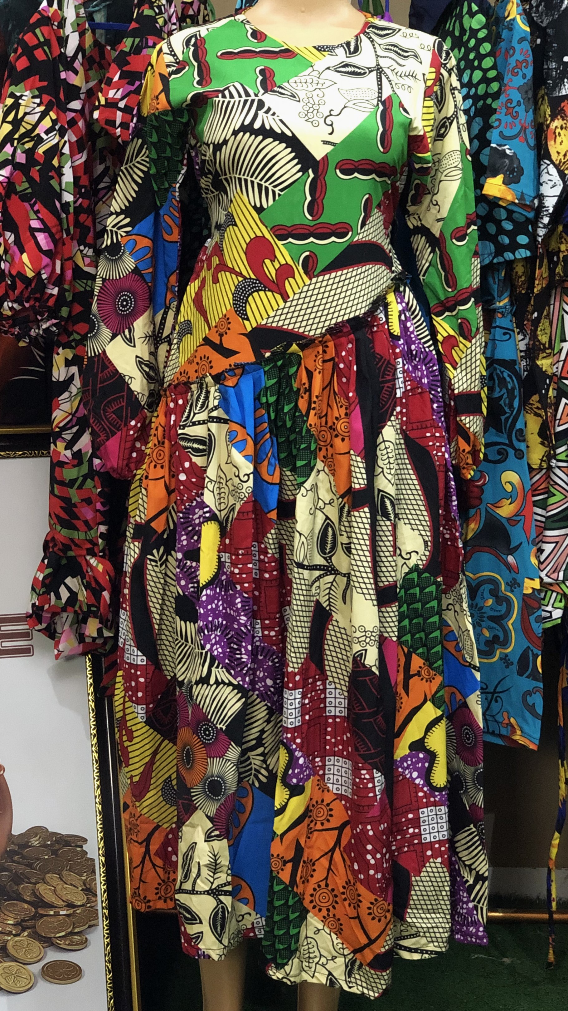 Pleated gown with side rope (G403)