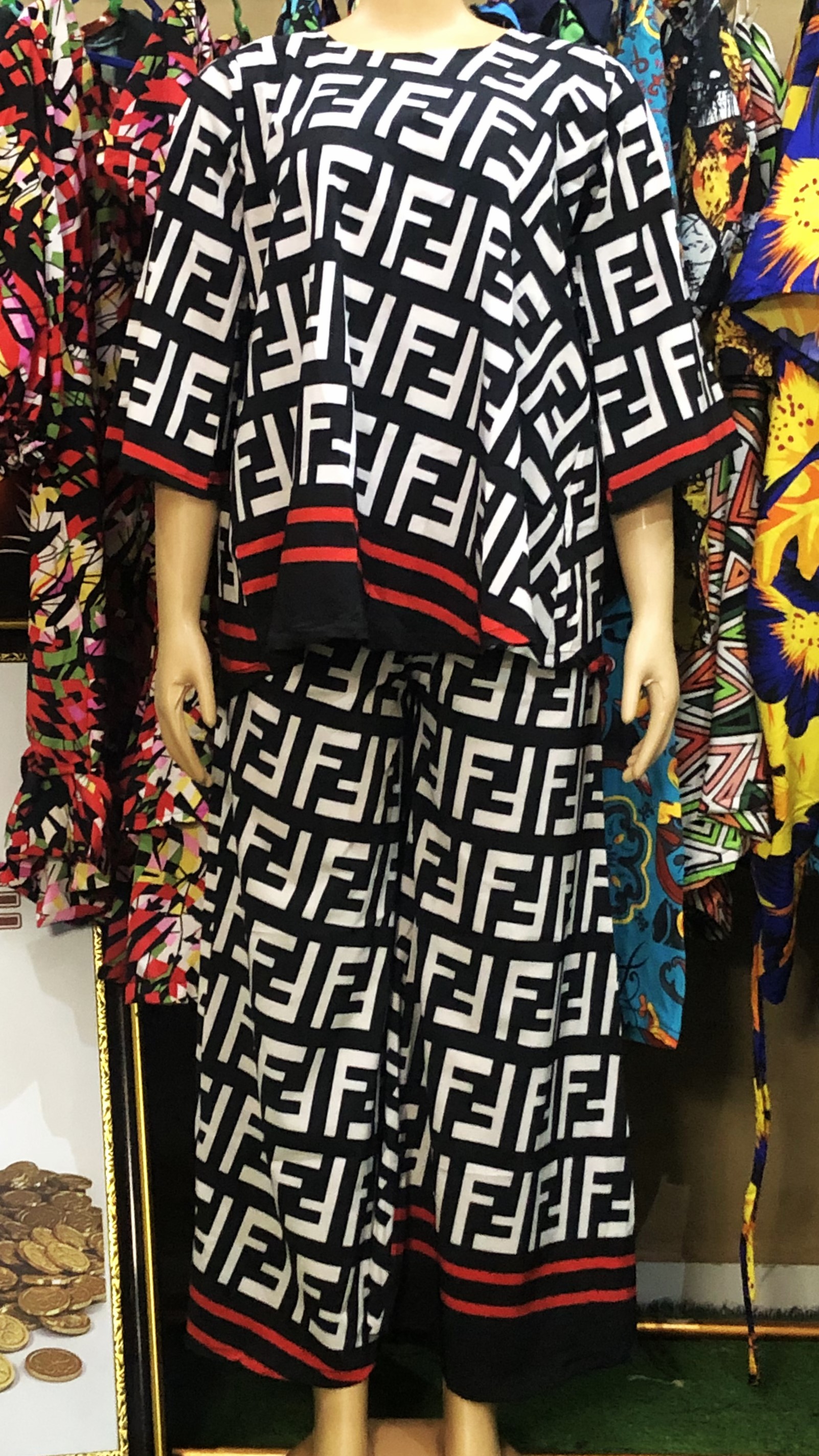 A-shape gown with palazzo trouser (G0305)