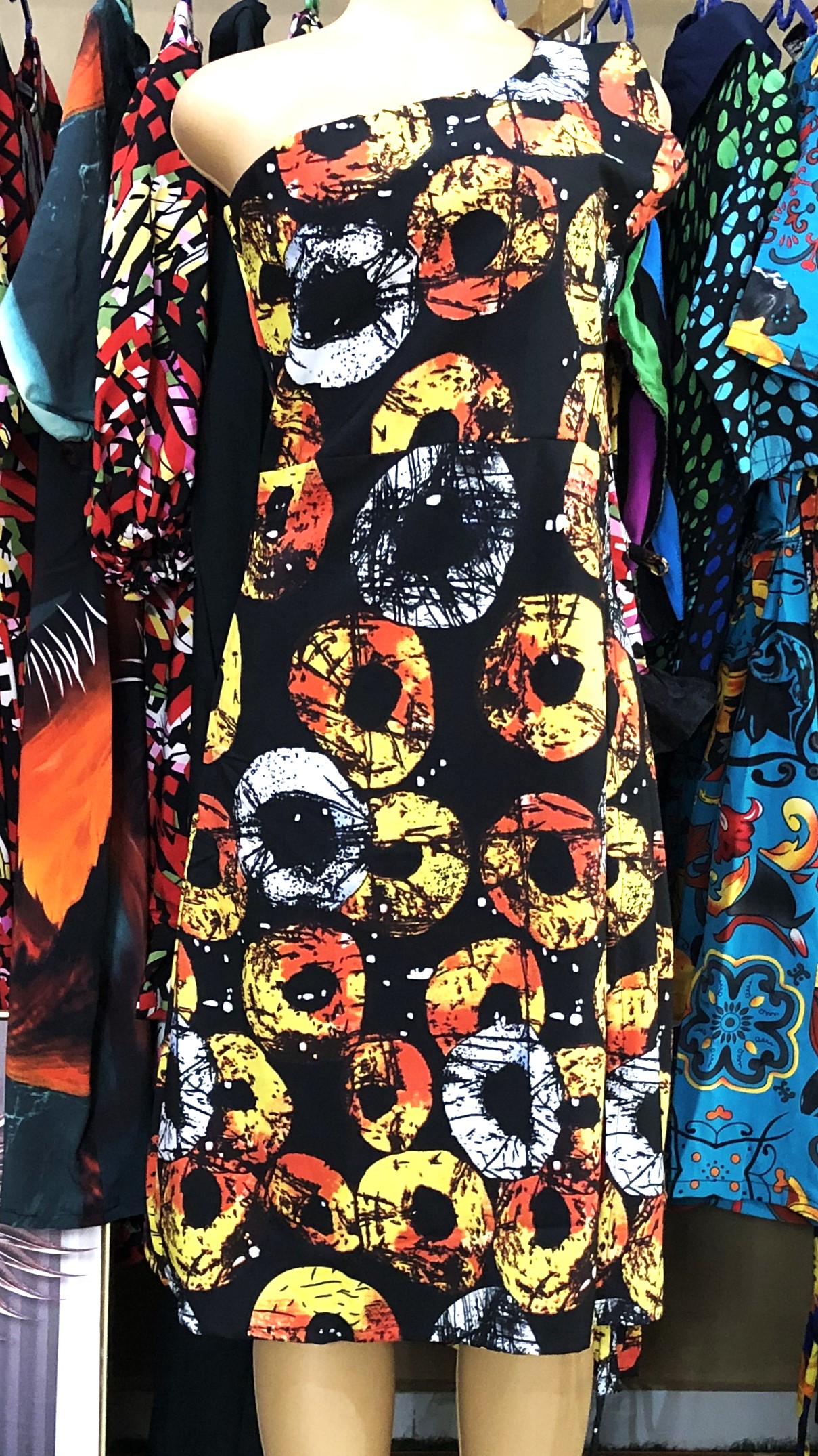 off shoulder pleated gown (G1106)